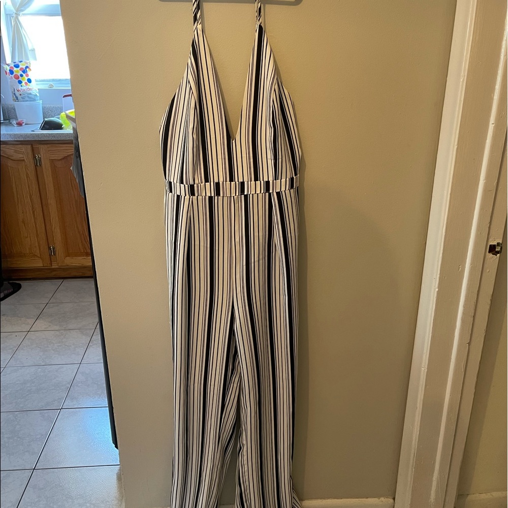 3/$20 Stripped Jumpsuit Long